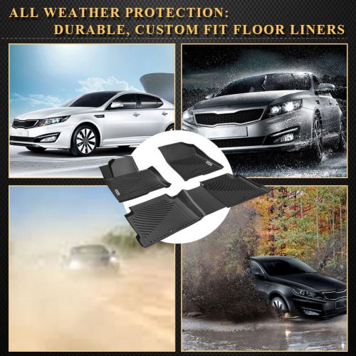  YITAMOTOR Waterproof Floor Mats Compatible for 2016-2019 Kia Optima / 2015-2019 Hyundai Sonata, All Weather Heavy Duty Floor Liners for Car - Black