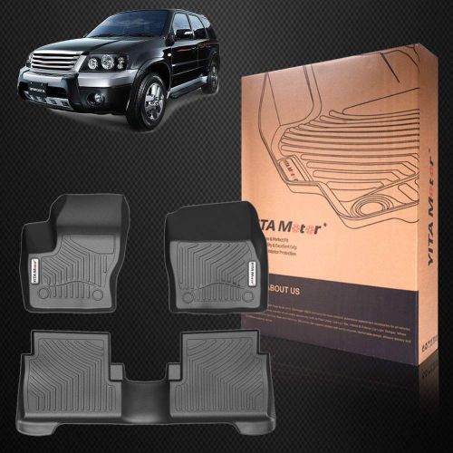  YITAMOTOR Car Floor Mats Compatible for 2015-2019 Ford Escape, Front & Rear 2 Rows Heavy Duty Rubber Custom Fit Floor Liners