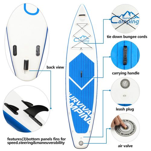  YIXIANN KS-SP1009 12 Adult Inflatable SUP Stand Up Paddle Board White