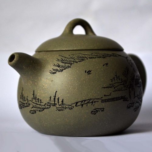  YIXING Teapot Xishi 5.4oz Chinese Zisha Tea Pots Green Mud