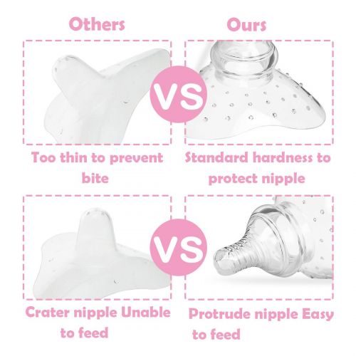  [아마존베스트]NAISEN Nipple Shield, Assist Perfect for Nursing Mothers with Inverted & Sore Nipple with Carrying Case for...