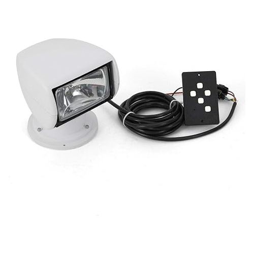  YIYIBYUS Spotlight Marine Spot Light Boat Searchlight Remote Control 12V 100W White Waterproof Spotlight 360 Degree Rotate Omnibearing Lighting for Boat Truck Car Marine (White)