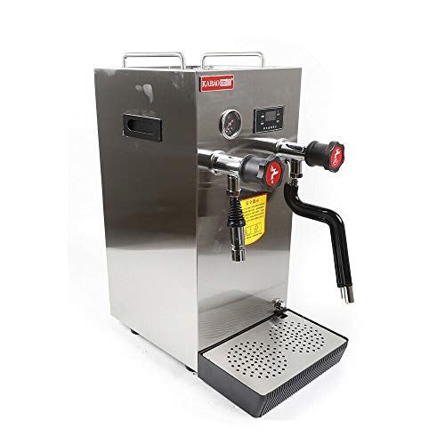  YIYIBYUS Espresso Machine, 110V 8L Commercial Espresso Coffee Milk Foam Maker Stainless Steel Electric Fast Heating Steam Water Boiling Machine with LED Display for Tea Cappuccino Latte Moc