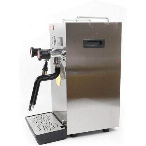  YIYIBYUS Espresso Machine, 110V 8L Commercial Espresso Coffee Milk Foam Maker Stainless Steel Electric Fast Heating Steam Water Boiling Machine with LED Display for Tea Cappuccino Latte Moc