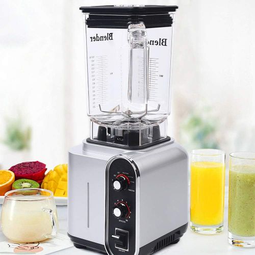  YIYIBYUS 110 v 60 Hz Professional Countertop Blenders, 1500W timed Smoothie Machine for Kitchen,Blender for Shakes and Smoothies, Alloy Steel Blades,Speed About 24000r/Min,Total Crushing Te