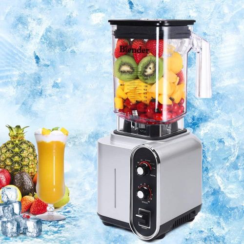  YIYIBYUS 110 v 60 Hz Professional Countertop Blenders, 1500W timed Smoothie Machine for Kitchen,Blender for Shakes and Smoothies, Alloy Steel Blades,Speed About 24000r/Min,Total Crushing Te