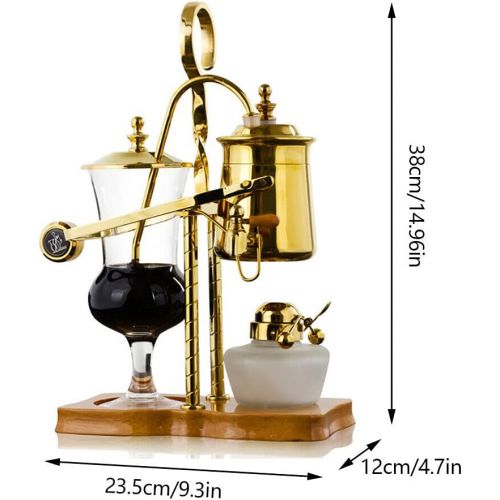  YIYIBYUS Siphon Coffee Maker Luxury Gold Antique Syphon Coffee Brewer Tea Siphon Brewer Siphon Tea Maker Belgium Belgian Coffee Maker US Stock