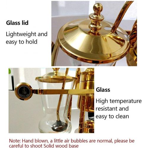  YIYIBYUS Siphon Coffee Maker Luxury Gold Antique Syphon Coffee Brewer Tea Siphon Brewer Siphon Tea Maker Belgium Belgian Coffee Maker US Stock