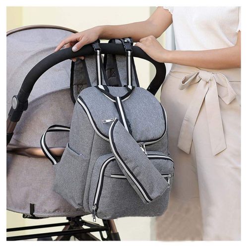  YIcabinet Backpack Diaper Bag Baby Bags Gray Multifunction Travel Backpack USB Port Headphone Plug with...