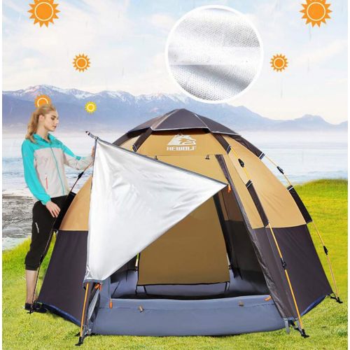  YJF Camping Tents 5-8 Person Six Feet Instant Pop Up Family Beach Dome Tent