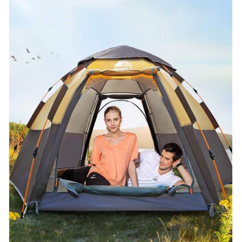  YJF Camping Tents 5-8 Person Six Feet Instant Pop Up Family Beach Dome Tent