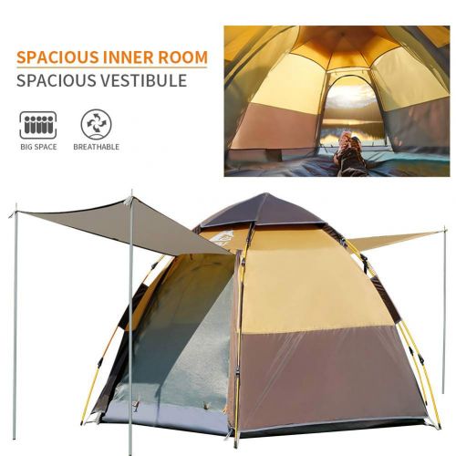  YJF Camping Tents 5-8 Person Six Feet Instant Pop Up Family Beach Dome Tent