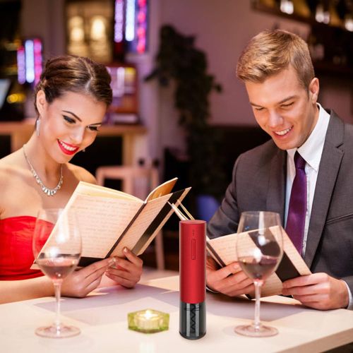  [아마존베스트]YJLWE Electric Wine Opener Rechargeable Automatic Corkscrew Wine Bottle Openers, Cordless Stainless Electric Corkscrew with Foil Cutter and USB Cable