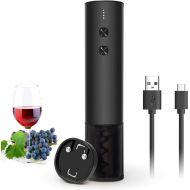YJLWE Electric Wine Opener Rechargeable Automatic Corkscrew Wine Bottle Openers with Foil Cutter and USB Cable, Black