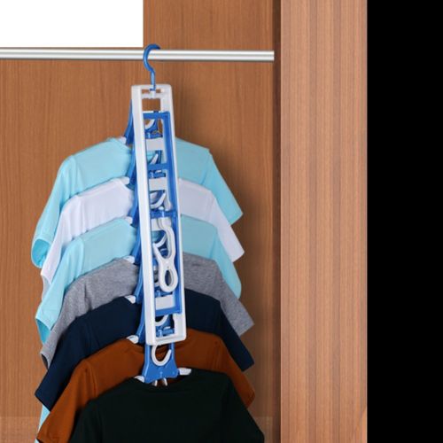  YJYS LJBY Plastic Seamless Non-Slip Coat Hanger Folding Telescopic Rack Windproof Clothes-A