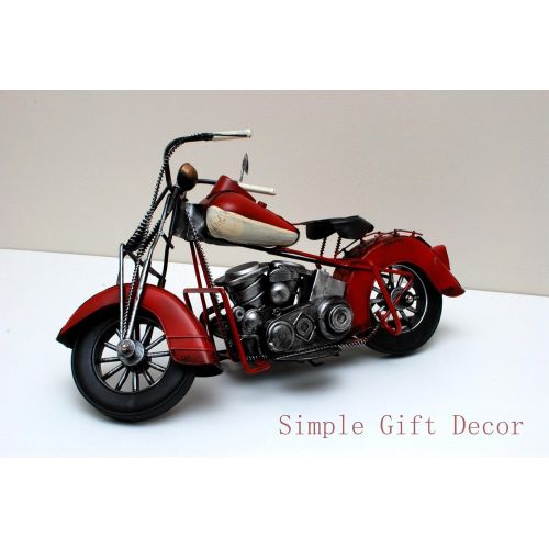  YK Decor Metal HD Motocycle Model Vintage Red Shelf Sitter Decor