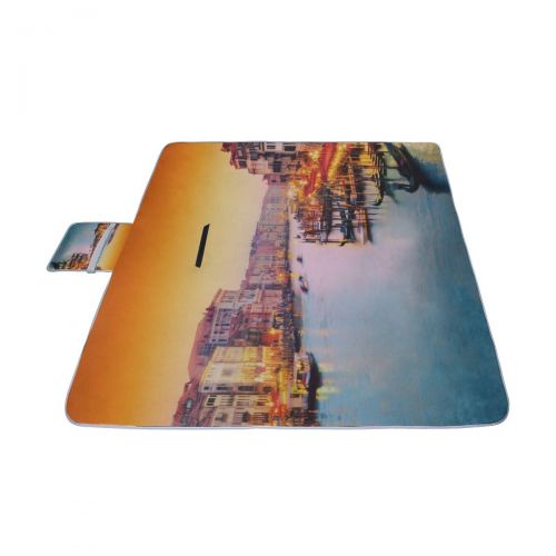  YKNFIS Famous Canal and Bridge at Sunset Picnic Mat 57（144cm） x59（150cm） Picnic Blanket Beach Mat with Waterproof for Kids Picnic Beaches and Outdoor Folded Bag