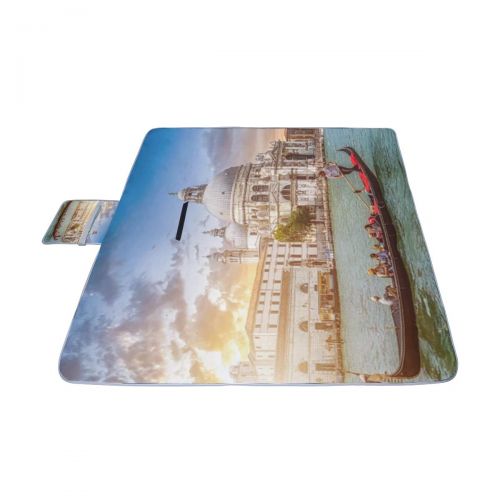  YKNFIS Famous Canal and Bridge at Sunset Picnic Mat 57（144cm） x59（150cm） Picnic Blanket Beach Mat with Waterproof for Kids Picnic Beaches and Outdoor Folded Bag