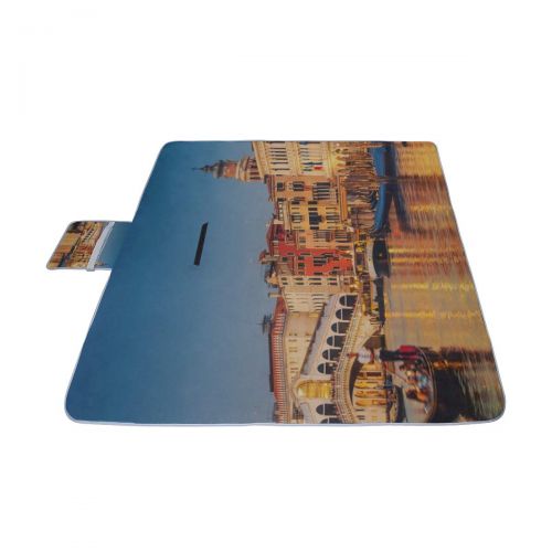  YKNFIS Famous Canal and Bridge at Sunset Picnic Mat 57（144cm） x59（150cm） Picnic Blanket Beach Mat with Waterproof for Kids Picnic Beaches and Outdoor Folded Bag