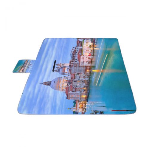  YKNFIS Famous Canal and Bridge at Sunset Picnic Mat 57（144cm） x59（150cm） Picnic Blanket Beach Mat with Waterproof for Kids Picnic Beaches and Outdoor Folded Bag