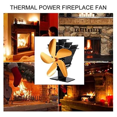  YKQJS YQ Indoor Fireplace Blower Fireplace Fan Heat Powered Stove Log Wood Burner Quiet Home Fireplace Fan Dispersing Warm Air Around Your Room Electric Stove Fireplace Fan (Color