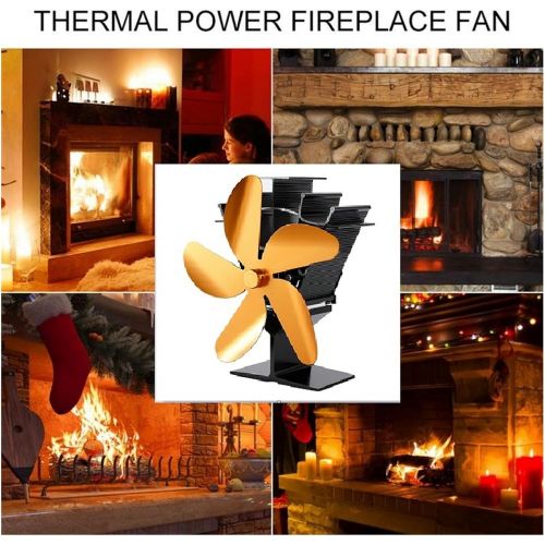  YKQJS YQ Indoor Fireplace Blower Fireplace Fan Heat Powered Stove Log Wood Burner Quiet Home Fireplace Fan Dispersing Warm Air Around Your Room Electric Stove Fireplace Fan (Color