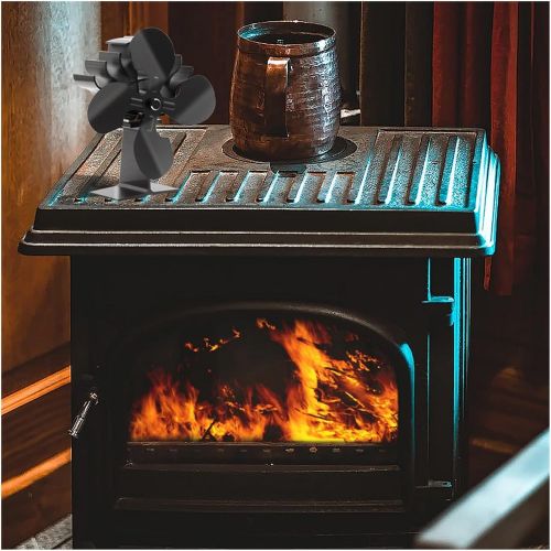  YKQJS YQ Indoor Fireplace Blower Fireplace Fan Effecient 4 Blade Heatpowered Log Wood Burner Stove Fan Quiet Heat Distribution Fireplace Fan