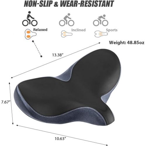  [아마존베스트]YLG Oversized Comfort Bike Seat Comfortable Replacement Bike Saddle Memory Foam Soft Bike Saddle Waterproof Universal Fit Bicycle Seat for Women Men