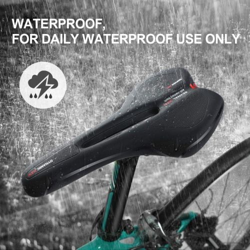  YLG Road Bike Seat MTB Saddle for Mountain Bikes - Gel Bicycle Saddle Breathable Waterproof with Central Relief Zone and Ergonomics Design with Bottle Cage