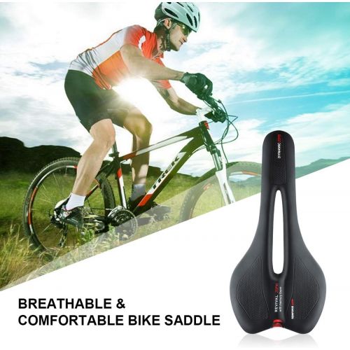  YLG Road Bike Seat MTB Saddle for Mountain Bikes - Gel Bicycle Saddle Breathable Waterproof with Central Relief Zone and Ergonomics Design with Bottle Cage