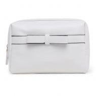 Makeup Bag, YM&COCO Cosmetic Pouch Makeup Travel Organizer Toiletry Case for Women Girls White(7.3 x 3.1 x 5.3)