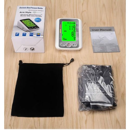  YMHL Blood Pressure Cuff Monitor - HD LED - Fast and Accurate Readings, 2 Users, 240 Reading Memories, Backlit Display, Voice Announcement