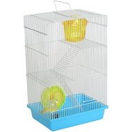 YML Triple Stories Dwarf Hamster Cage with Small Wheel/Dish and Water Bottle/Plastic Base
