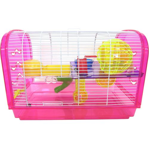  YML Clear Plastic Cage, Dome with Color Accessories