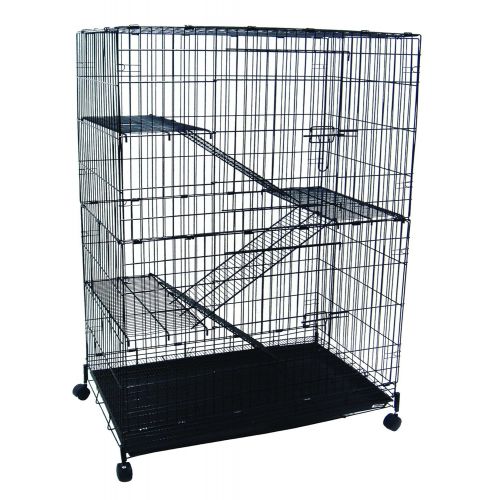  YML 4-Level Small Animal Chichilla Cat Ferret Cage, Black