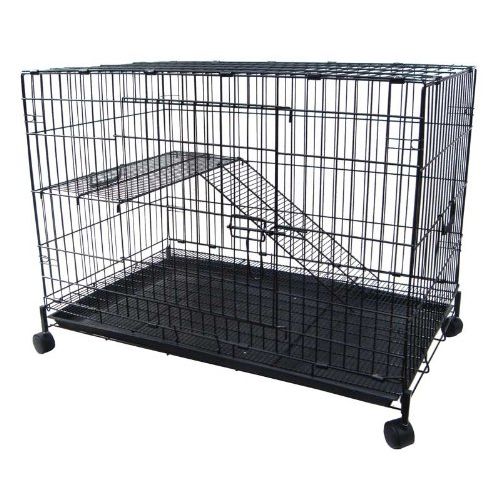  YML 2-Level Small Animal Chichilla Cat Ferret Cage, Black