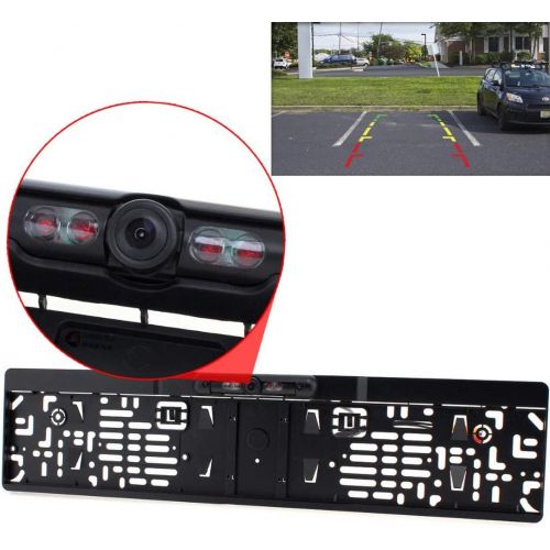  YMPA New Media Dimensions YMPA Reversing Camera Licence Plate Holder with Night Vision IR Colour Camera 10 m Cable for Car Universal Distance Lines for Monitor 170 180 RFK NSK10