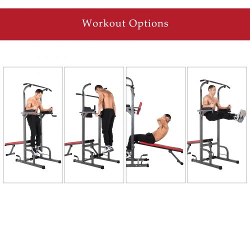  Y-NOT Multifunctional Pull Up Bar Standing Tower Dip Station Adjustable Height