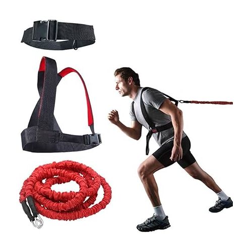  YNXing Dynamic Resistance Trainer Acceleration Speed Cord for Resistance Training to Improve Strength, Power, and Agility 5m/2m Elastic Cord Set