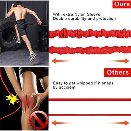  YNXing Dynamic Resistance Trainer Acceleration Speed Cord for Resistance Training to Improve Strength, Power, and Agility 5m/2m Elastic Cord Set