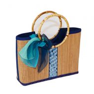 YO-Bamboo Bamboo Handbag for Women, Handmade Bamboo Purse Clutch Tote Summer Straw Beach Bag Small