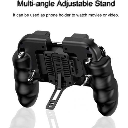  [아마존핫딜][아마존 핫딜] 4 Trigger Mobile Game Controller with Cooling Fan for PUBG/Call of Duty/Fotnite [6 Finger Operation] YOBWIN L1R1 L2R2 Gaming Grip Gamepad Mobile Controller Trigger for 4.7-6.5 iOS