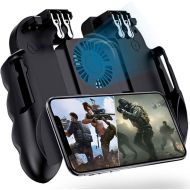 [아마존베스트]4 Trigger Mobile Game Controller with Cooling Fan for PUBG/Call of Duty/Fotnite [6 Finger Operation] YOBWIN L1R1 L2R2 Gaming Grip Gamepad Mobile Controller Trigger for 4.7-6.5 iOS