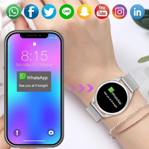  [아마존베스트]Yocuby Women’s Smartwatch, Elegant and High-Quality Stainless Steel, IP68 Waterproof, Smartwatch, Fitness Tracker with Heart Rate, Sleep Monitor, Calories, Pedometer, Activity Trac