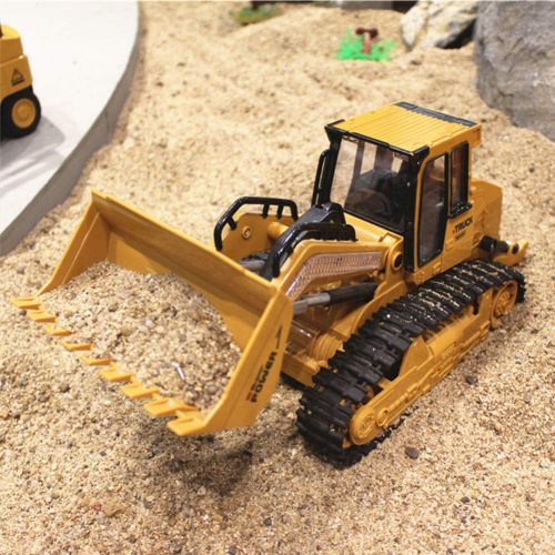  YOEDAF 5 Channel RC Bulldozer,Full Function Remote Controlled Excavator Front Loader Dump Construction Truck Vehicle Toy for Children Kids(Yellow)