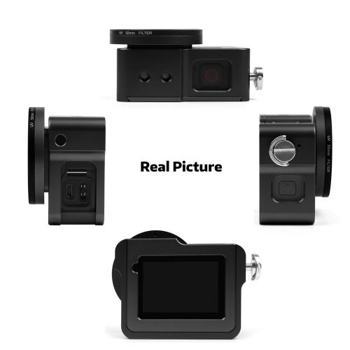  YOEMELY Aluminum Housing GoPro Hero 7 Black Hero 6 Hero 5 Hero 2018 Skeleton Shell Case Frame with Wide Angle Vignetting 52mm UV Filter and Universal Hot Shoe