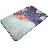 YOFFYO Absorben Anti-Slip Bathtub Mat Indoor/Outdoor/Frontdoor/Home Decor Perfect for Bedroom/Livingroom/Diningroom/Playroom/Kitchen Purple Octopus Mint Green