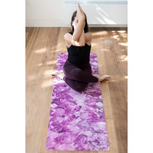  YOGA DESIGN LAB | The Travel Yoga Mat | 2-in-1 Mat+Towel | Lightweight, Foldable, Eco Luxury | Ideal Hot Yoga, Bikram, Pilates, Barre, Sweat | 1mm Thick | Includes Carrying Strap!