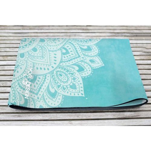  YOGA DESIGN LAB | Commuter Yoga Mat | 2-in-1 Mat+Towel | Lightweight, Foldable, Eco Luxury | Ideal Hot Yoga, Bikram, Pilates, Barre, Sweat | 1.5mm Thick | Includes Carrying Strap!