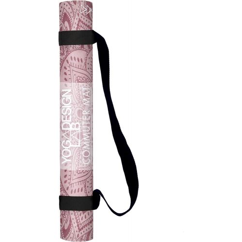  YOGA DESIGN LAB | Commuter Yoga Mat | 2-in-1 Mat+Towel | Lightweight, Foldable, Eco Luxury | Ideal Hot Yoga, Bikram, Pilates, Barre, Sweat | 1.5mm Thick | Includes Carrying Strap!